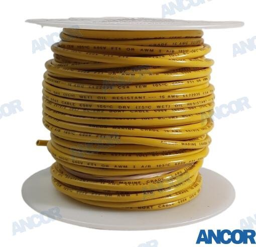 CABLE MARINO 16 AWG (1MM²) AMARILLO 30M Ancor am103010