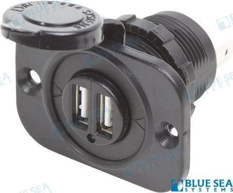 BASE 12VDC 2 USB CARGADOR 5V 2.1A Blue Sea BS1016