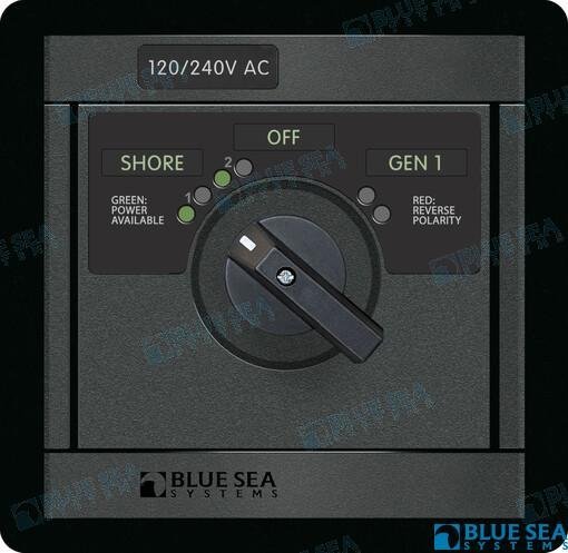 PANEL 120/240V AC Rotary 30A OFF + 2 Blue Sea BS1489