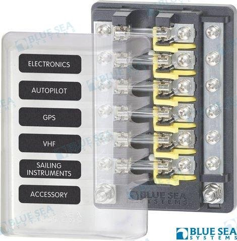 PANEL 6 FUSIBLES C/TOMA TIERRA Blue Sea BS5015