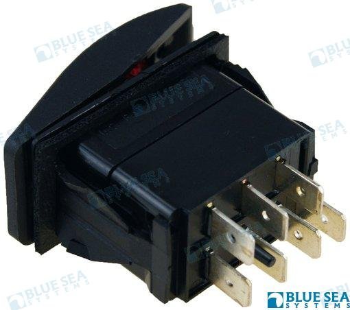 INTERRUPTOR LUZ ON-OFF-ON NEGRO Blue Sea BS7936