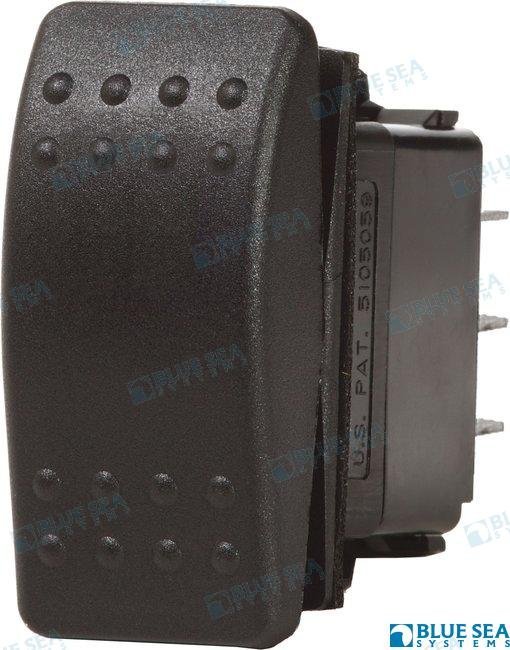INTERRUPTOR LUZ (ON)-OFF-(ON) NEGRO Blue Sea BS7938