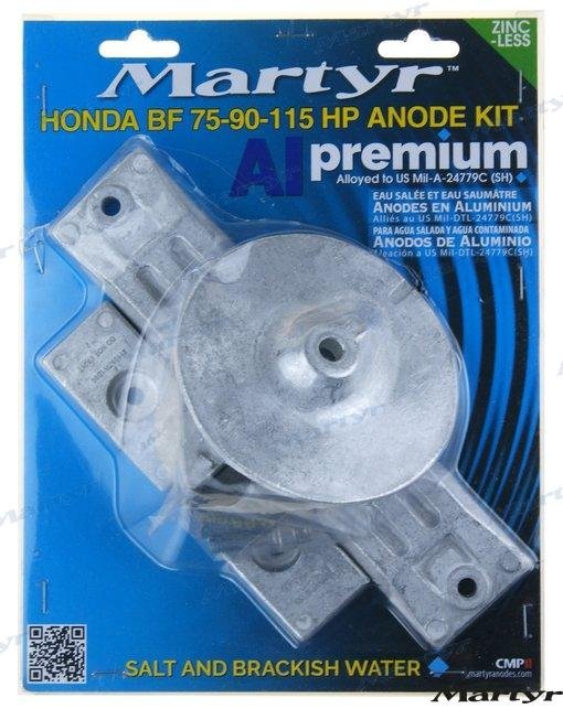 KIT ANODOS ALUMINIO HONDA 75/90/115HP Martyr CMHBF75115KITA