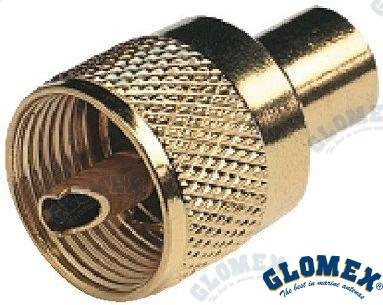 CONECTOR PL259 MACHO GOLD PARA RG58 Glomex GLORA132GOLD