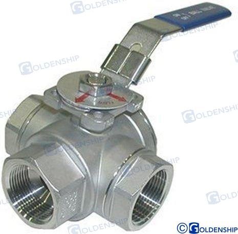 VALVULA 3 VIAS INOX 1-1/2" Sea Origin GS30034