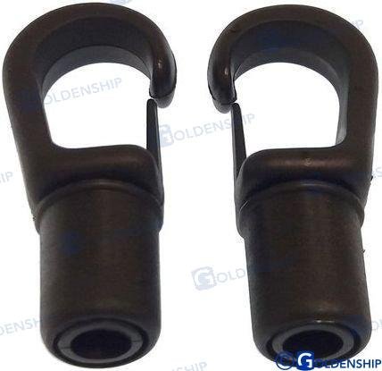 GANCHO MOSQUETON NEGRO 5-6 MM (2) Goldenship GS60118