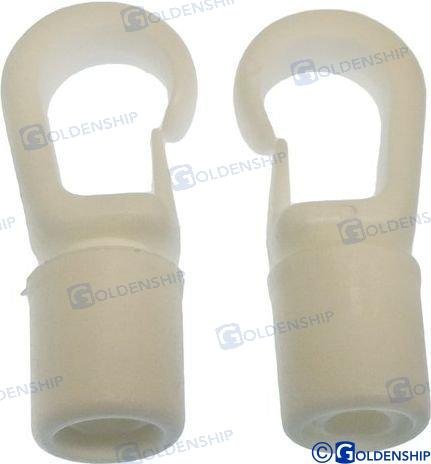 GANCHO MOSQUETON BLANCO 5-6 MM (2) Goldenship GS60133