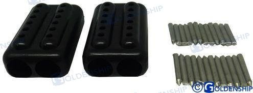 PAR MORDAZAS CABOS "EZ-SPLICE" NEGRO 10/ Goldenship GS62091