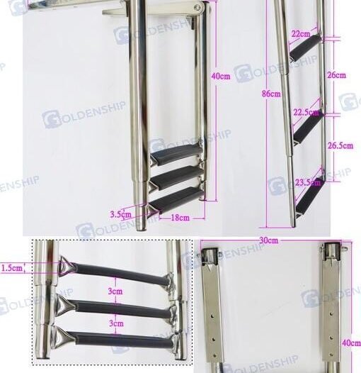 ESCALA TELESCOPICA AISI316 3 P. 86*25 Ceredi GS73030