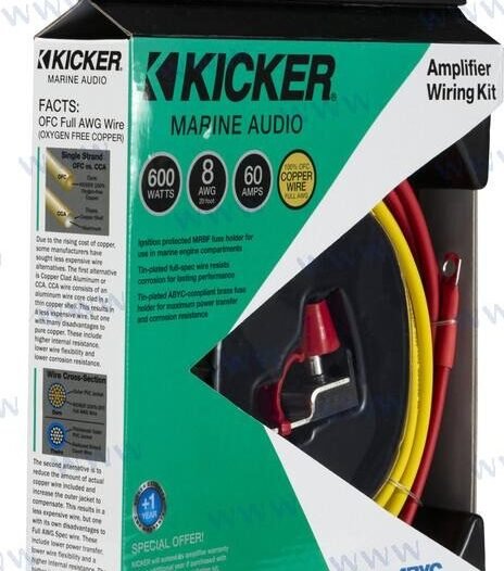 MARINE 8AWG AMPLIFIER POWER KIT-TINNED Kicker KA47KMPK8