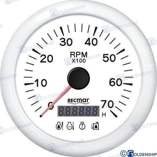 CUENTAVUELTAS C/4 LED ALARMA 0/7000RPM B Recmar RECKY07312