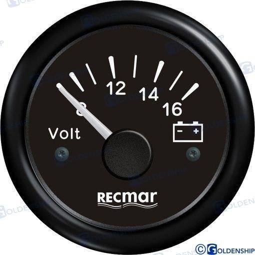VOLTIMETRO 8-16V NEGRO Recmar RECKY13200