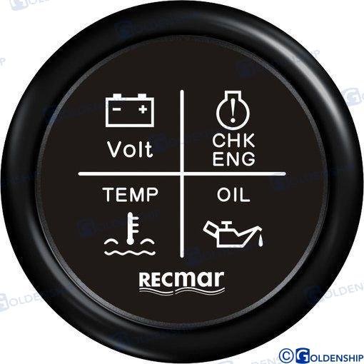 RELOJ MULTIFUNCION 12V/24V NEGRO Recmar RECKY79202