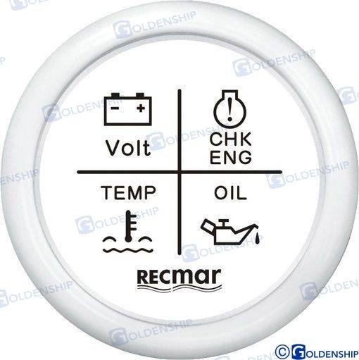 RELOJ MULTIFUNCION 12V/24V BLANCO Recmar RECKY79303