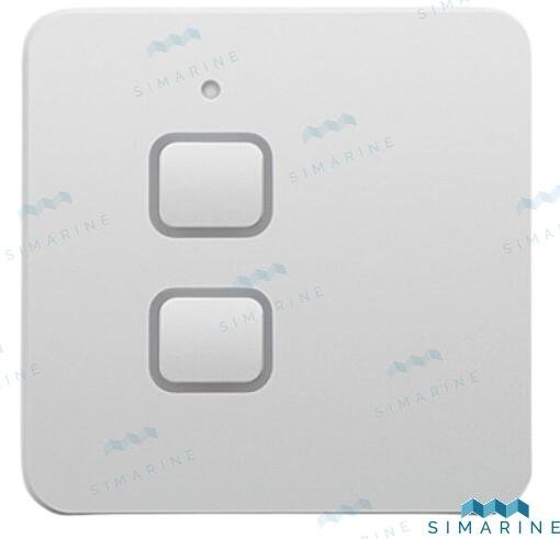 NEREIDE LIGHT SWITCH - 2 BUTTONS SILVER Simarine SIMNLS2S